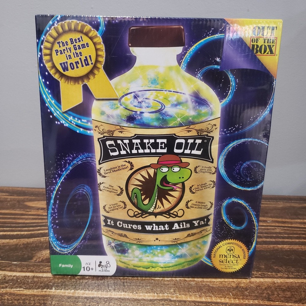 Snake Oil Party Card Game Out of the Box Mensa Select New Sealed 3-10 Players